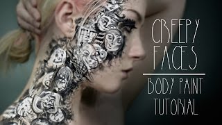 Creepy Faces Body Paint Tutorial: Freaky Fine Art AMIRIGHT