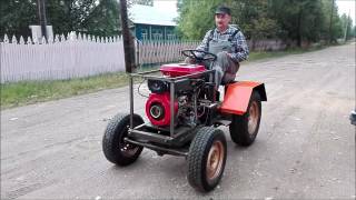 самодельный мини трактор  " Енот"
