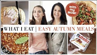 Cozy FALL MEALS ft. my VEGETARIAN MOM! | Homemade Bread, Crockpot Dinner | WHAT I EAT