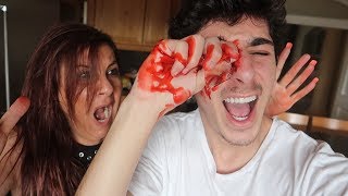 GLASS STUCK IN MY EYE PRANK!! (SHE FREAKED OUT) | FaZe Rug