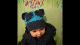 Тунисское вязание#Шапочка для девочки 2 часть