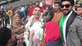 إستقبال محمد شاهين - مينا عطا - محمد ح لأول زيارة ل ليث أبو جودة لمصر بعد ستار أكاديمي ١٠-فلوج مصري