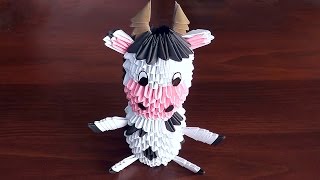 Модульное оригами Корова (бык, бычок) схема сборки