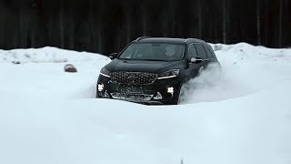 Sorento Prime торможение и стабилизация зимой