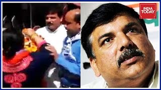 AAP Leader Sanjay Singh Slapped By Woman Who Alleges 'Corruption In Party'
