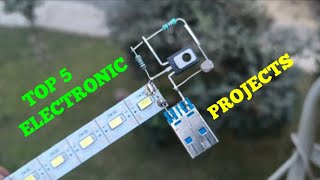 TOP 5 ELECTRONIC PROJECTS WITH TRANSISTOR BC547, BD139, USB & TRANSFORMER