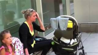 Blonde mum smoking