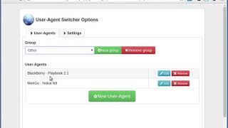 Change user agent in chrome