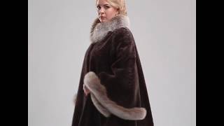Пончо из астрагана 892 Цвет карамель | Меховая фабрика "Соболь"