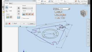 AutoDesk Inventor Basic Tutorial - Part modeling - flange nut