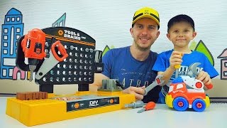 Пожарная Машинка и Мастерская Даника с папой. Видео для детей с игрушками для мальчиков
