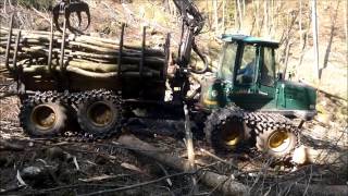 Forwarder Timberjack 1110 beim Einsatz am Hornberg
