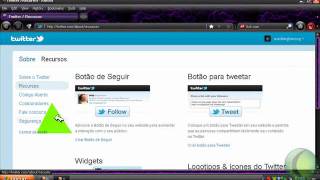 botão de seguir do twitter no blog