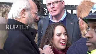 UK: Assange"s partner, Hrafnsson and Jeremy Corbyn arrive at London court for hearing