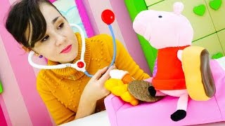 Игры для детей  с игрушками. Свинка Пеппа и аллергия на сладкое