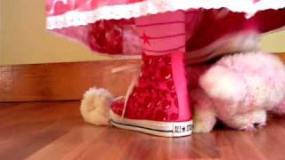 Pink Teddy Bear & Converse All Star Valentine's Heart Sneakers