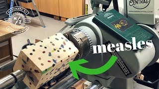 Woodturning - The Resin Measle vase!