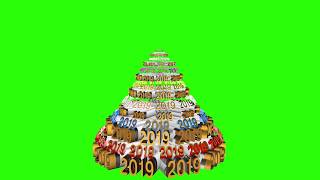 Футаж Елка новогодняя 2019 3D green screen loop tree