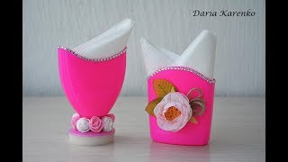DIY Салфетница из пластиковых бутылок. Мастер класс \ Napkin of plastic bottles