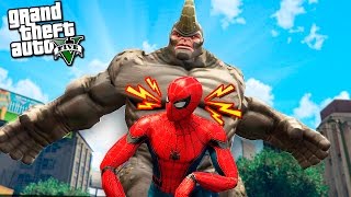 GTA 5 МОДЫ - НОСОРОГ(RHINO) НАПАЛ НА GTA 5 - ЧЕЛОВЕК ПАУК ПРОТИВ НОСОРОГА