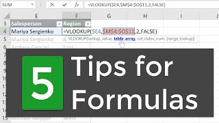 5 Tips for Working with Formulas in Excel