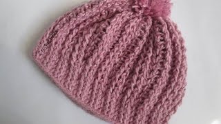 Gorro con PomPom a Crochet MUY FÁCIL