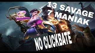 ГАЙД НА ФАННИ|13 SAVAGE|7 MANIAK Это вообще легально?|MOBILE LEGENDS