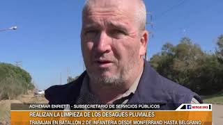 Realizan la limpieza de los desagues pluviales