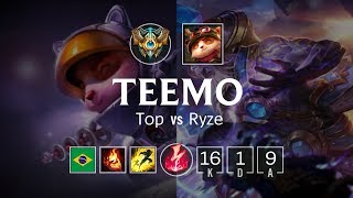 Teemo Top vs Ryze - BR Master Patch 8.24