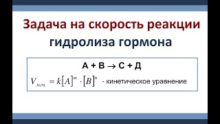 Скорость химической реакции. Задача на гидролиз гормона.