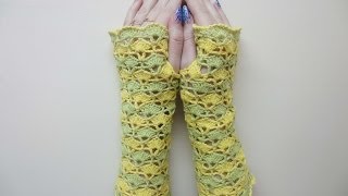 Ажурные митенки Вязание крючком Openwork mitts Crochet