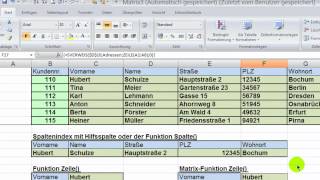 Excel - SVERWEIS & SPALTENINDEX mit Funktionen Spalte(), Zeile() & Vergleich()
