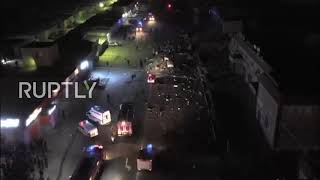 Kazakhstan: Powerful explosion destroys cafe in Aktau *DRONE FOOTAGE*
