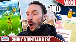 THAT FAST?! SHINY STANTLER NEST HUNTING - LAST DAY OF CHRISTMAS EVENT | POKÉMON GO VLOG