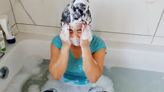 (ASMR) Long Hair Shampoo Wash Overface. #overfacehairwash #asmrhairwash #longhairwash #hairshampoo