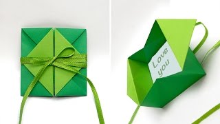 Pop-up diamond envelope. Gift for Easter. Origami . Объемная открытка и коробочка - оригами