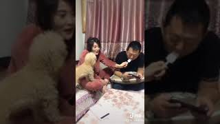 Wife let her husband lick her toes with trick