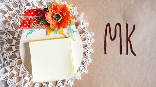 Скрапбукинг. Мастер-класс: магнит на холодильник своими руками, подарок на 8е марта.
