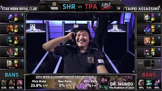 Royal Club vs Taipei Assassins | Game 2 Group B S4 LOL World Championship 2014 Day 4 | SHRC vs TPA