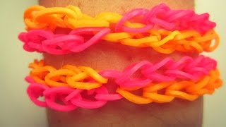 Браслет из резинок "Двойная косичка" ❤ Как плести браслет из резинок из двух косичек.