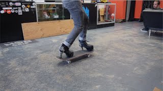 Skateboarding in High Heels!   (JeffreyCampbellShoes.com)