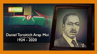 Body of Mzee Moi wheeled to Parliament on gun carrier