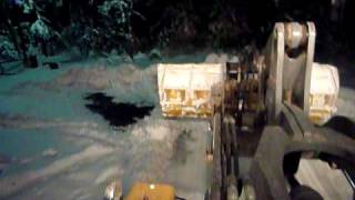 John Deere 544J Wheel Loader Plowing snow