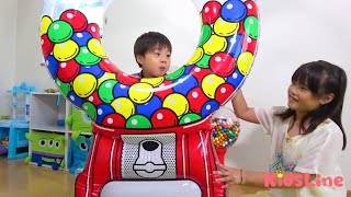 ガムボールマシン 早出し対決!! こうくんねみちゃん