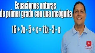 Ecuaciones enteras de primer grado con una incógnita Ejercicio 2