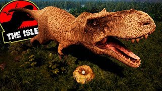 Super família de Tiranossauro Rex, Caçando Spinossaurus! Baby T-REX | The Isle Survival | (PT/BR)