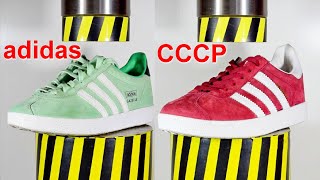 Гидравлический пресс против кроссовок ADIDAS, оригинал и копия