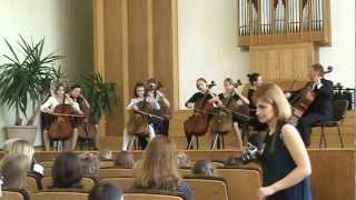 Suzuki cellos. T. H. Bayly Long long ago. J. S. Bach Menuet in C. Lithuania, Kaunas 2012