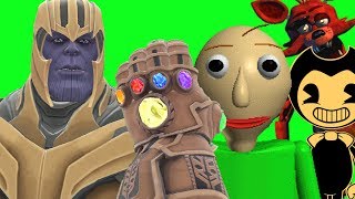 Can Thanos' INFINITY GAUNTLET Kill BALDI, BENDY & FOXY in Gmod!?