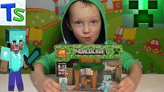 Майнкрафт ЛЕГО Дом Стива собираем конструктор LEGO Minecraft building a house Steve